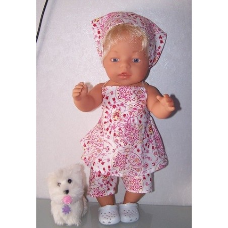 halterjurk setje bloemen rood baby born 43cm