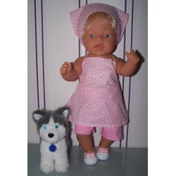 halterjurk setje roze hartjes baby born 43cm