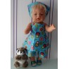 halterjurk setje matroeska blauw  baby born 43cm