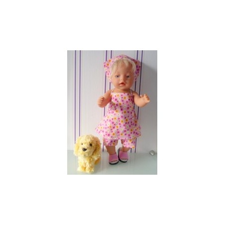 halterjurk setje roze bloemen baby born 43cm