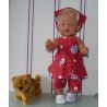 halterjurk setjerood lieveheerstbeestjes  baby born 43cm