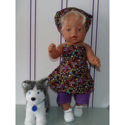 halterjurk setje hartjes zwart baby born 43cm