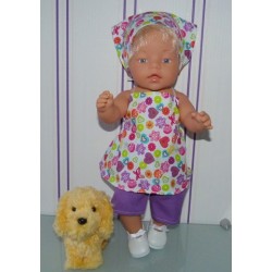 halterjurk setje hartjes groot baby born 43cm
