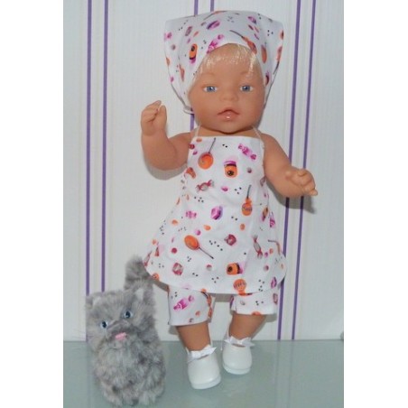 halterjurk setje roze snoepjes baby born 43cm