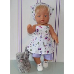 halterjurk setje lila snoepjes baby born 43cm