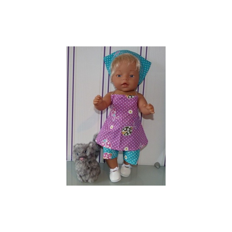 halterjurk setje lieveheerstbeestjes baby born 43cm