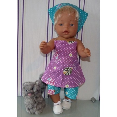 halterjurk setje lieveheerstbeestjes baby born 43cm