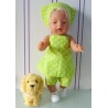 halterjurk setje licht groen polka dots baby born 43cm