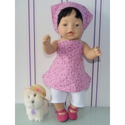 halterjurk setje hard roze geuit baby born 43cm