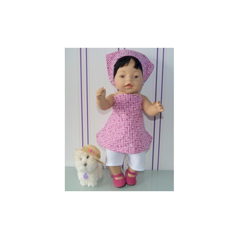 halterjurk setje hard roze geuit baby born 43cm