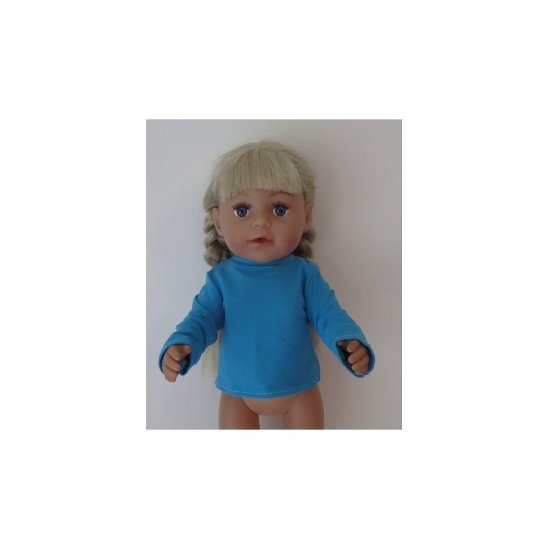shirtjeaqua blauw  baby born 43cm