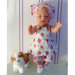 halterjurk setje roosjes baby born 43cm