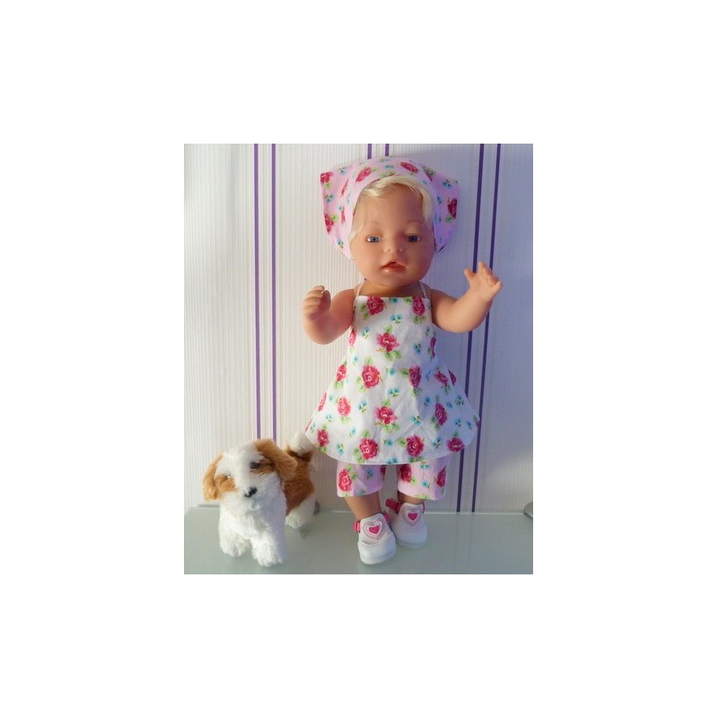 halterjurk setje roosjes baby born 43cm