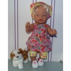 halterjurk setje roze geel baby born 43cm