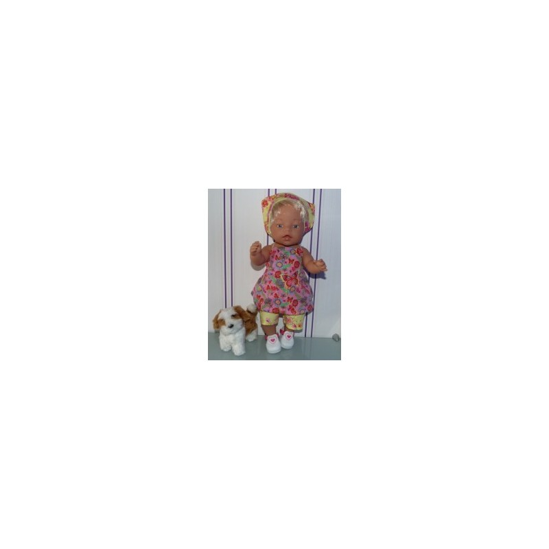 halterjurk setje roze geel baby born 43cm