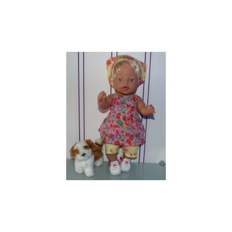 halterjurk setje roze geel baby born 43cm