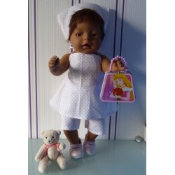 halterjurk setje stippen roze baby born 43cm