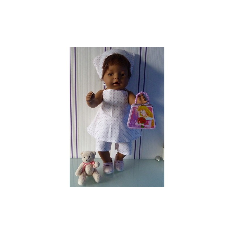 halterjurk setje stippen roze baby born 43cm