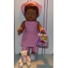 halterjurk setje roze met stippen baby born 43cm