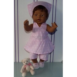 halterjurk setje roze sterren baby born 43cm