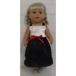 zonnejurk wit met zwart baby born 43cm
