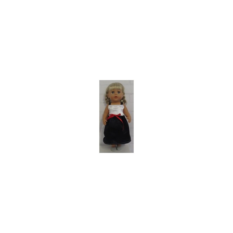zonnejurk wit met zwart baby born 43cm