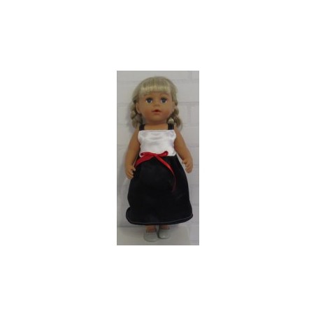 zonnejurk wit met zwart baby born 43cm