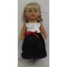 zonnejurk wit met zwart baby born 43cm