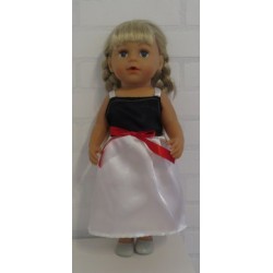 zonnejurk zwart met wit baby born 43cm