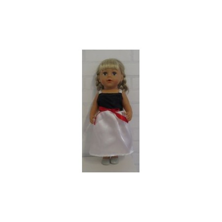 zonnejurk zwart met wit baby born 43cm