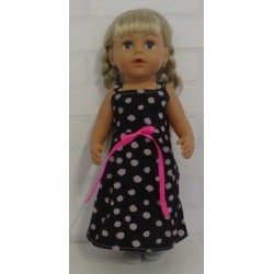 zonnejurk zwart polka dots wit baby born 43cm