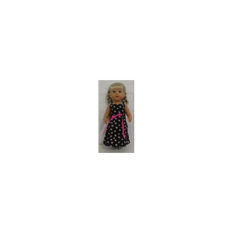 zonnejurk zwart polka dots wit baby born 43cm