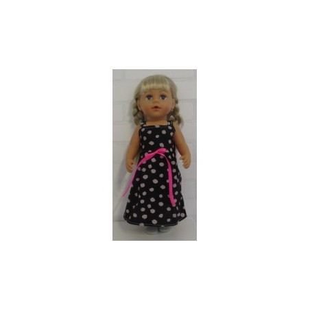 zonnejurk zwart polka dots wit baby born 43cm