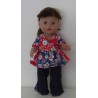 chineesejurk rood met blauw baby born 43cm
