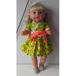 chineesejurk groen bloemen baby born 43cm