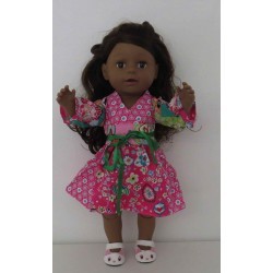 chineesejurk roze bloemen baby born 43cm