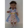 chineesejurk blauw met wit hartjes baby born 43cm