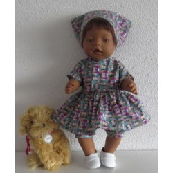 hippejurk set bruin uilen baby born 43cm