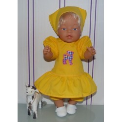 hippejurk set geel met hertje baby born 43cm