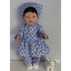 hippejurk set blauw hartjes baby born 43cm