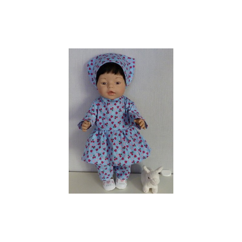hippejurk set blauw hartjes baby born 43cm