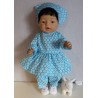 hippejurk set blauw gebloemd baby born 43cm