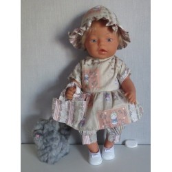 hippejurk set bruin matroeska baby born 43cm