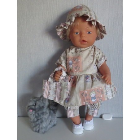 hippejurk set bruin matroeska baby born 43cm