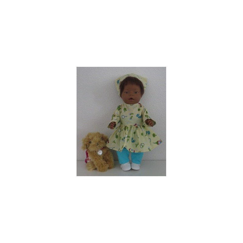 hippejurk set geel prinsessen baby born 43cm