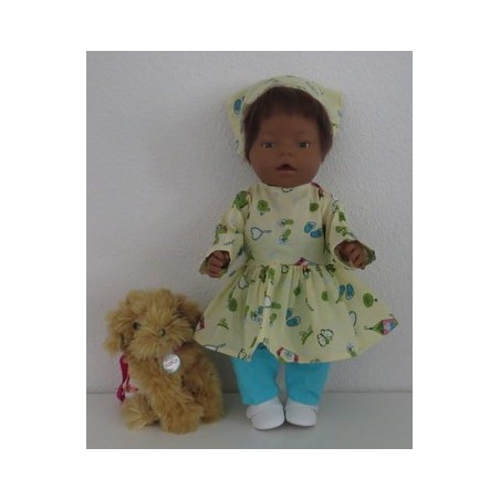 hippejurk set geel prinsessen baby born 43cm