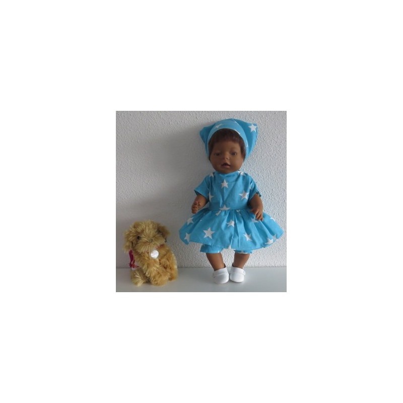 hippejurk set blauw sterren baby born 43cm