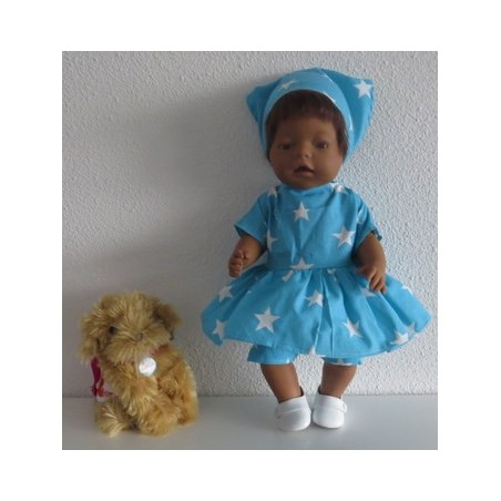 hippejurk set blauw sterren baby born 43cm