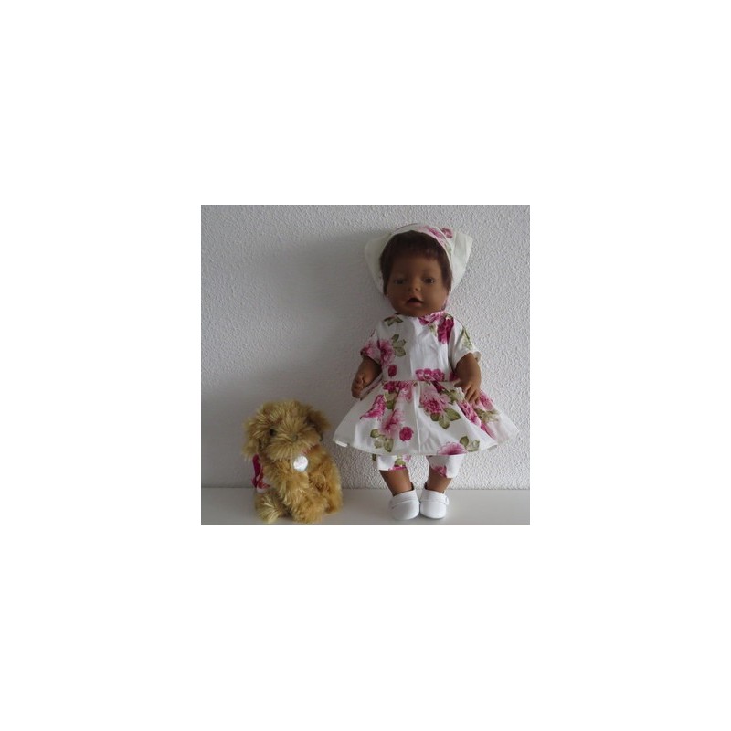 hippejurk set rozen baby born 43cm