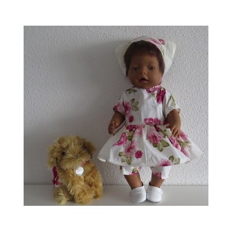 hippejurk set rozen baby born 43cm